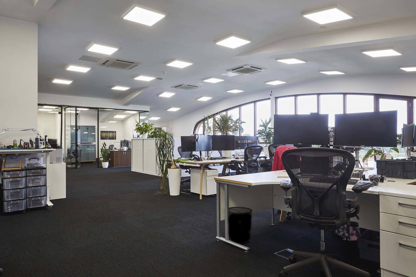 Open-plan office interior at Grovelands Business Park