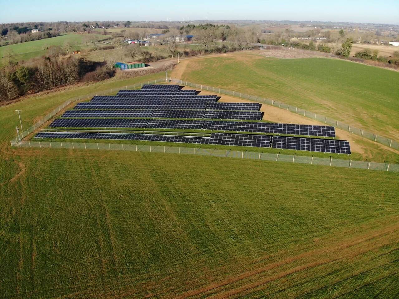 1.5MW solar array at Grovelands Business Park, completed 2023